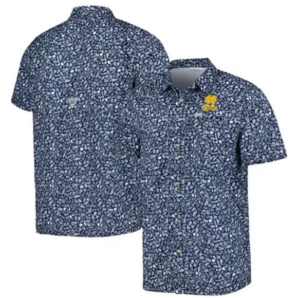 Men's Columbia Navy Notre Dame Fighting Irish Omni-Shade Shirt XL - Picture 1 of 4